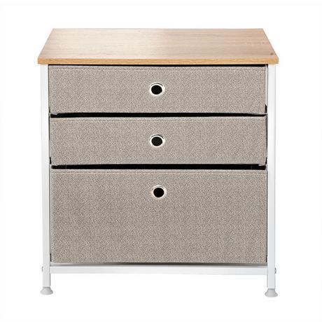 Calicosy Commode 3 tiroirs en intissé clair - L48 cm  