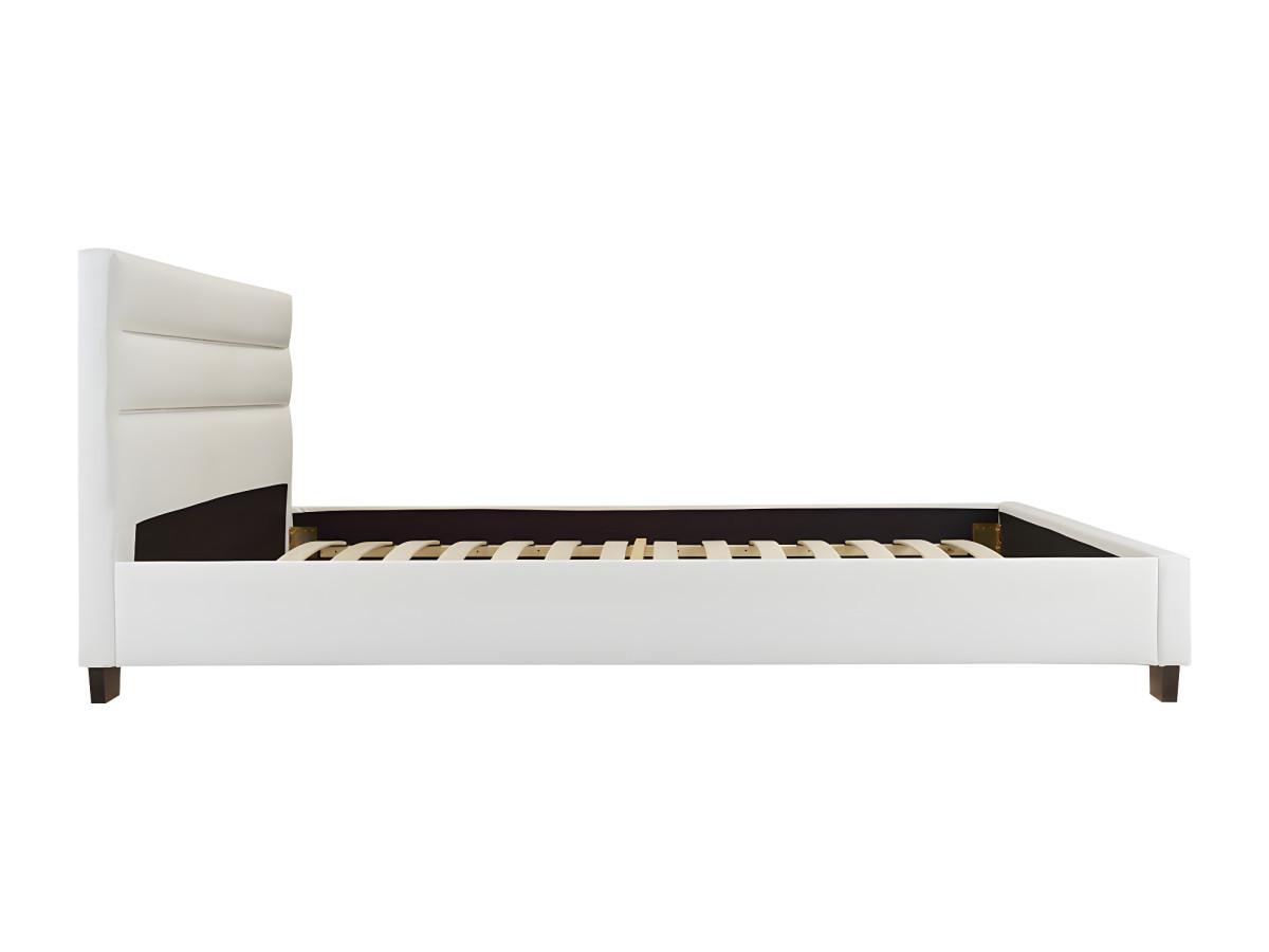 Vente-unique Lit 180 x 200 cm - Simili - Blanc + Matelas - FAUSTIN  