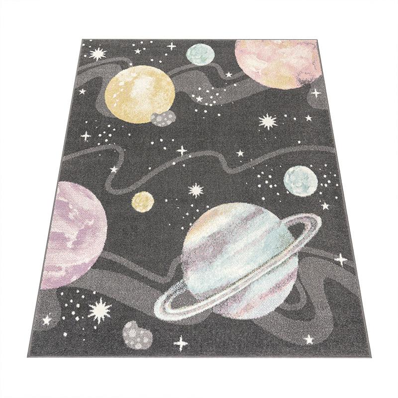 Image of Kinderteppich Weltall Universum Antrazith Unisex 120X160CM