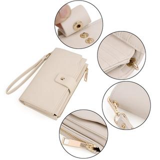 Only-bags.store Blocco RFID Grande Capacità Portafoglio Clutch in Pelle Vegana  