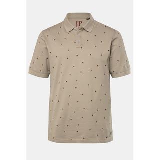 JP1880  Maglia polo di piqué con mezze maniche e stampa minimalista, fino alla tg. 8XL 