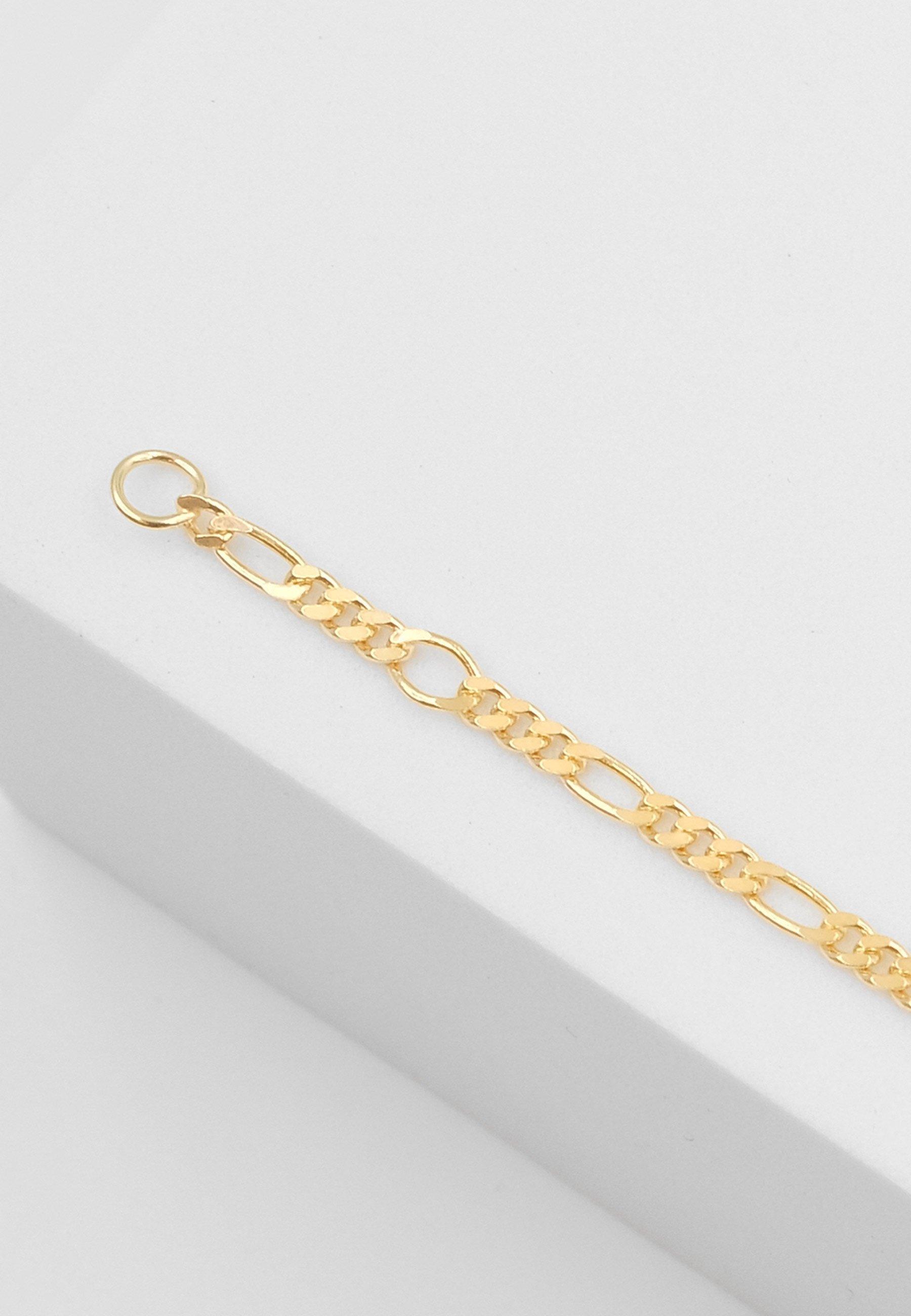 MUAU Schmuck  ID-Bracelet Figaro Gelbgold 750 Diamant 0.0075ct. 2.2mm, 14cm 