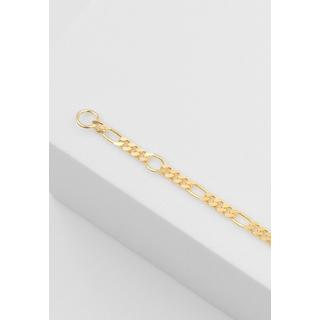 MUAU Schmuck  ID-Bracelet Figaro Gelbgold 750 Diamant 0.0075ct. 2.2mm, 14cm 