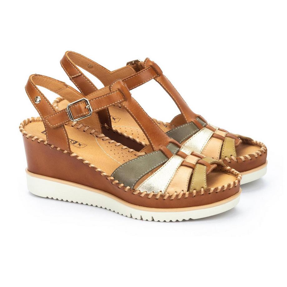 Pikolinos Aguadulce Leder Keilsandalen  