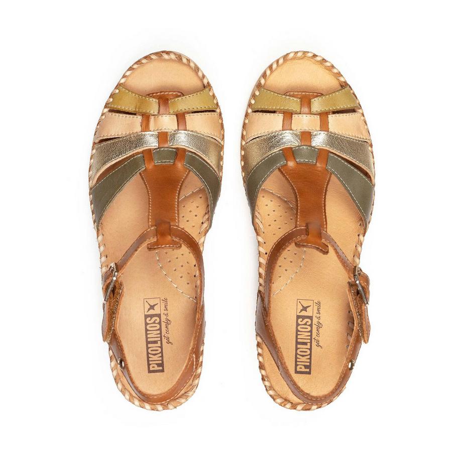 Pikolinos Aguadulce Leder Keilsandalen  