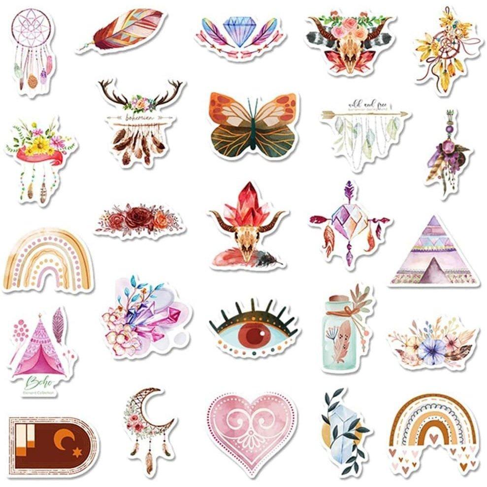 Gameloot Aufkleber - Boho-inspirierte Motive - 50 Stk  