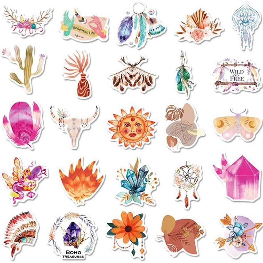 Gameloot Aufkleber - Boho-inspirierte Motive - 50 Stk  