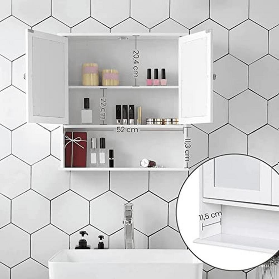 Pricenet Wandmontierter Badezimmerschrank mit Spiegeln  