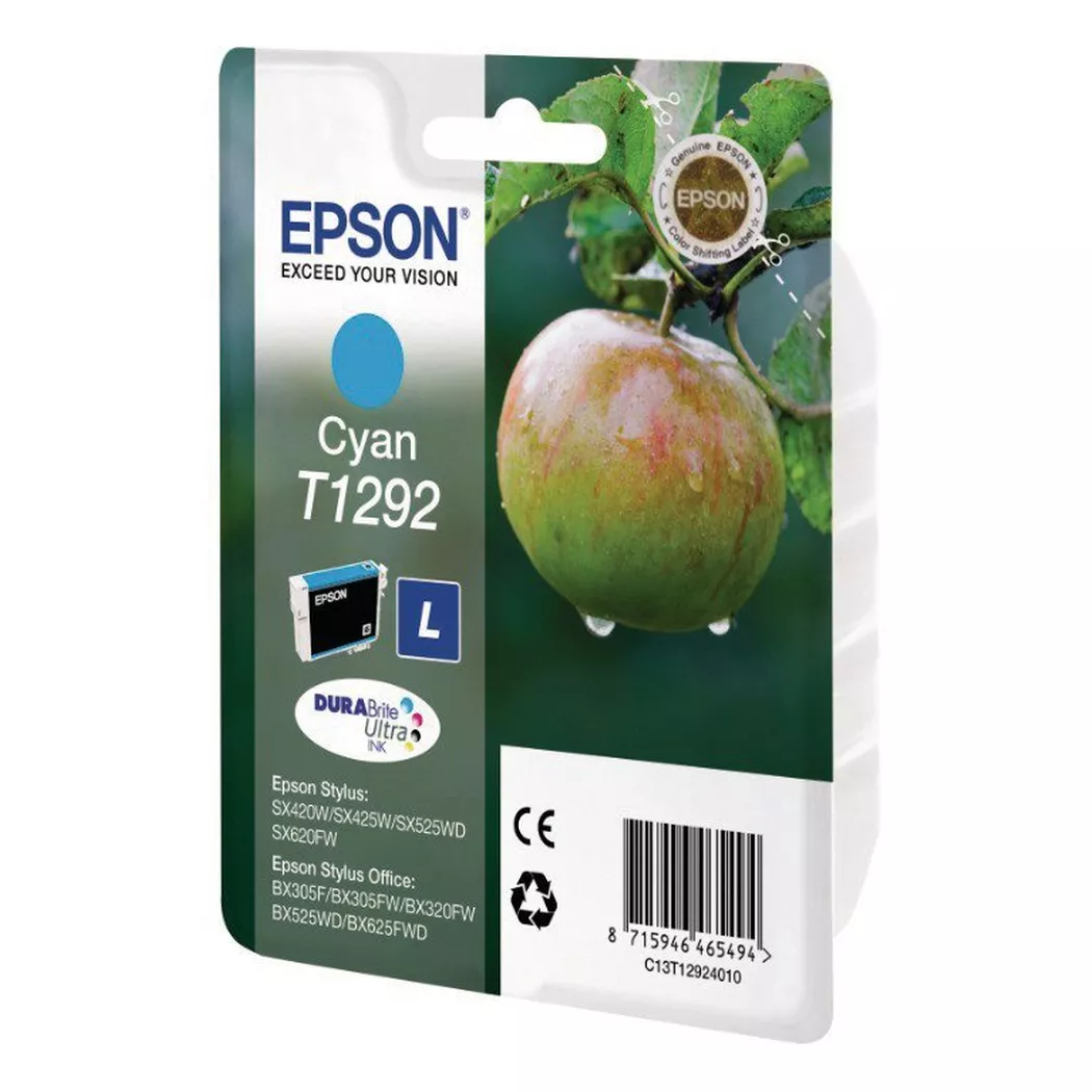 Epson – Tintenpatrone cyan T129240 Stylus SX420W 7.0ml, Cyan-Blau, 900 Seiten