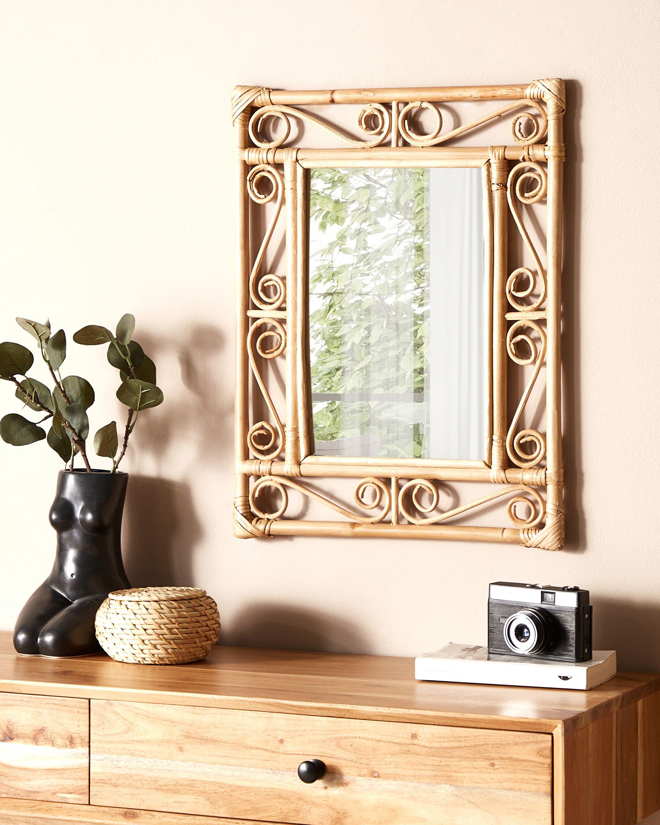 Beliani Miroir en Rotin Boho AMANU  