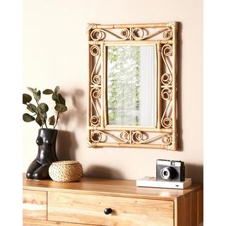 Beliani Miroir en Rotin Boho AMANU  