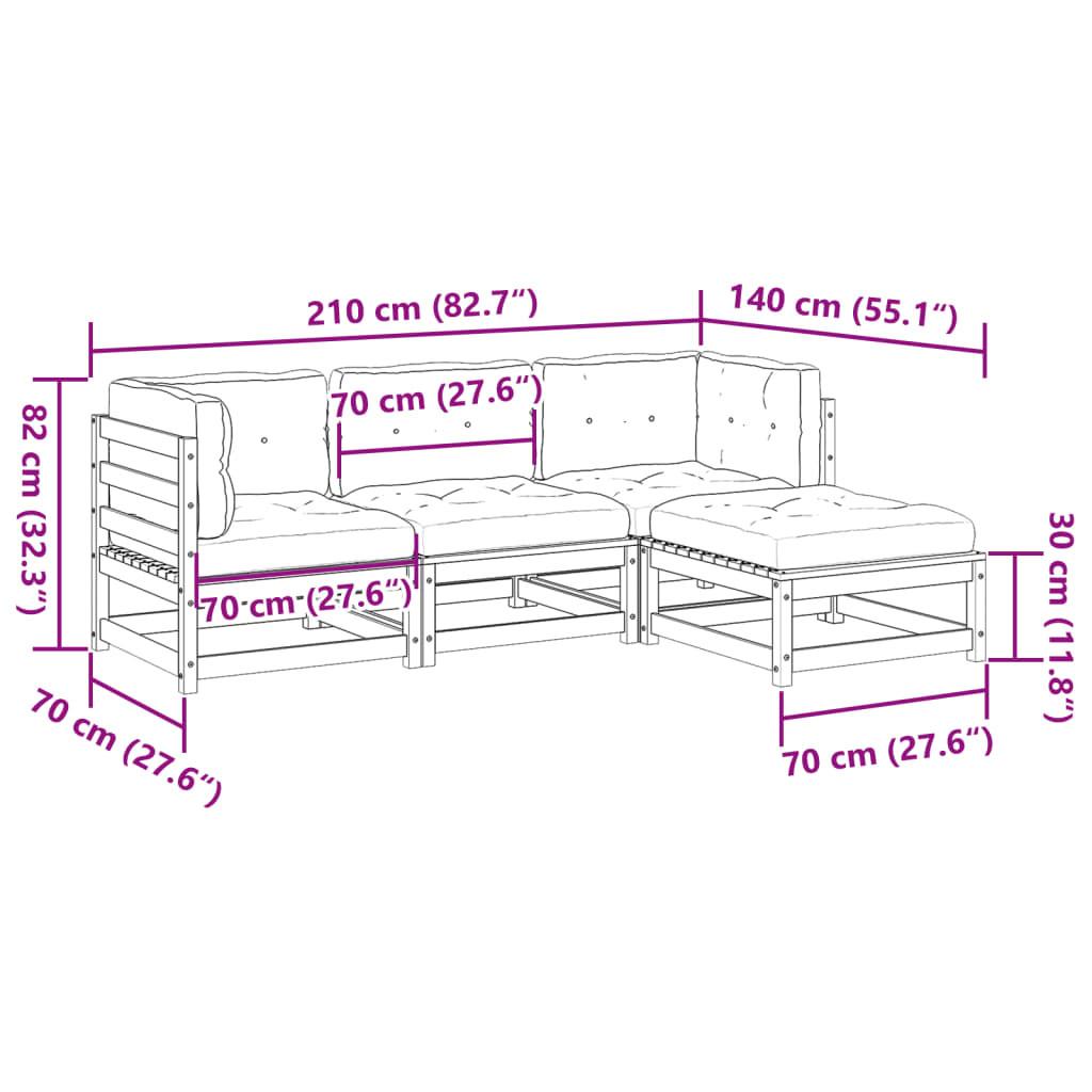 VidaXL set divano da giardino Legno  