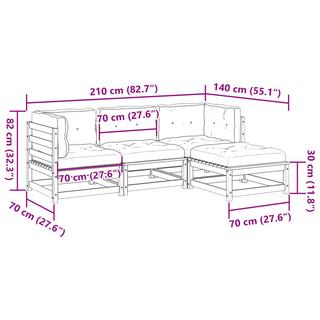 VidaXL set divano da giardino Legno  