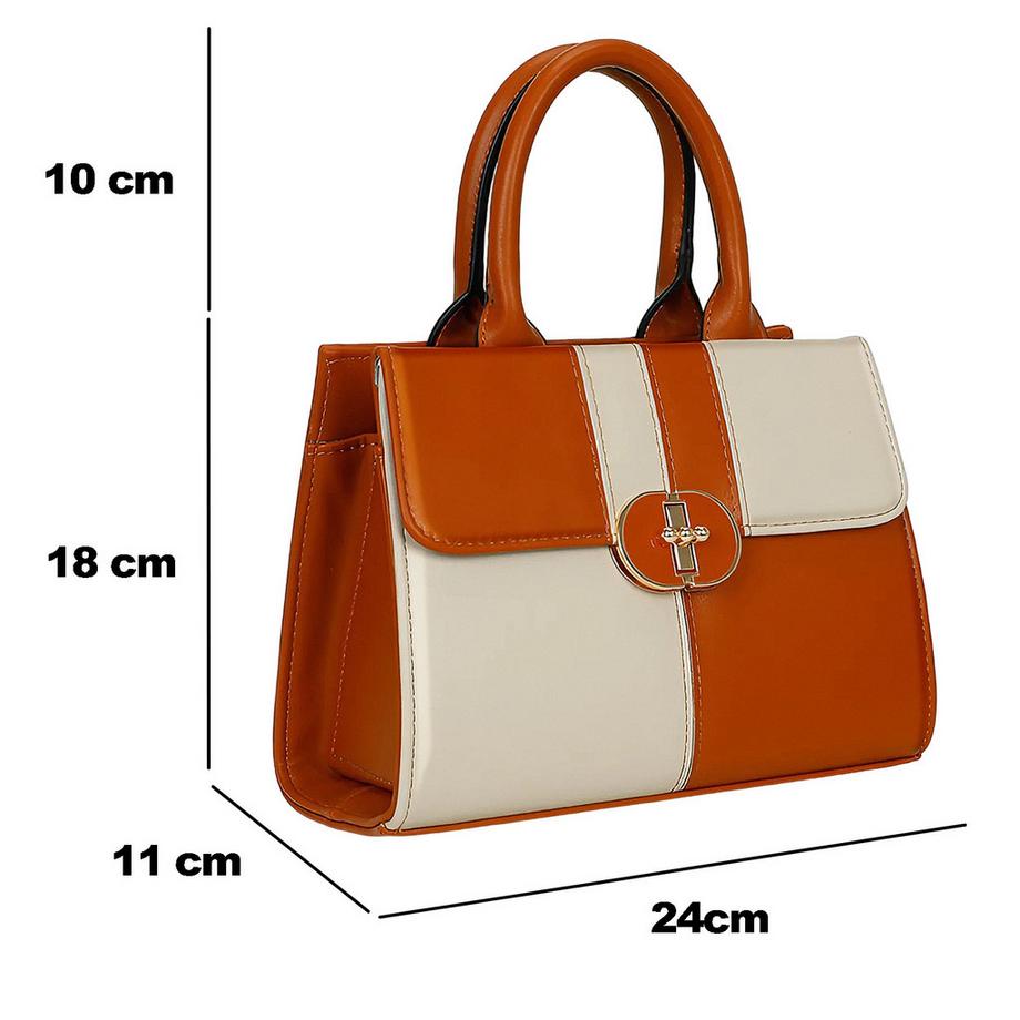 Gallantry Cléa Zweifarbige Handtasche mit Riemen  