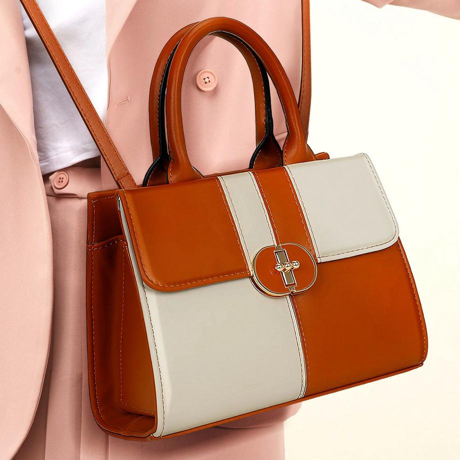 Gallantry Cléa Zweifarbige Handtasche mit Riemen  