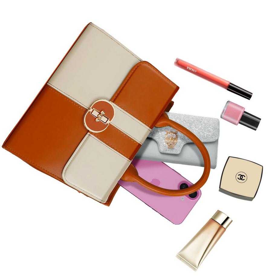 Gallantry Cléa Zweifarbige Handtasche mit Riemen  