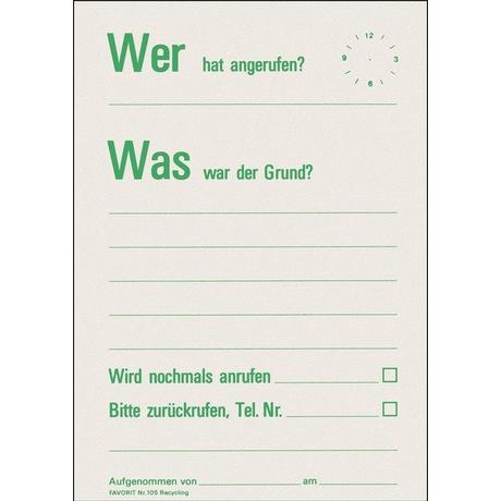 Favorit FAVORIT Mitteilungsblock A6 105 recycling 60 Blatt  