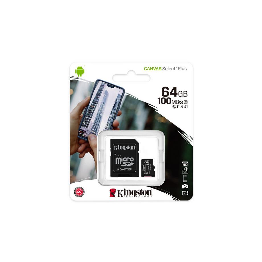 Kingston  Canvas Select Plus (microSDXC, 64GB, U1, UHS-I) 