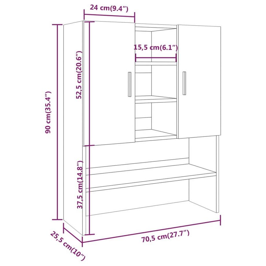 VidaXL Waschmaschinenschrank  