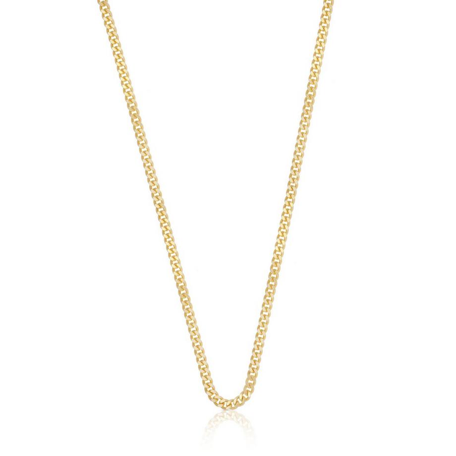 Collier gourmette or jaune 375, 2.6mm, 45cm
