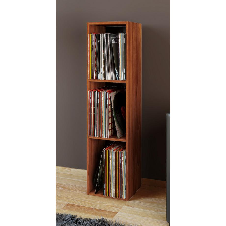 VCM Bois Disques vinyles LP Stand Étagère d'archivage Support de rangement Platto 3 compartiments  