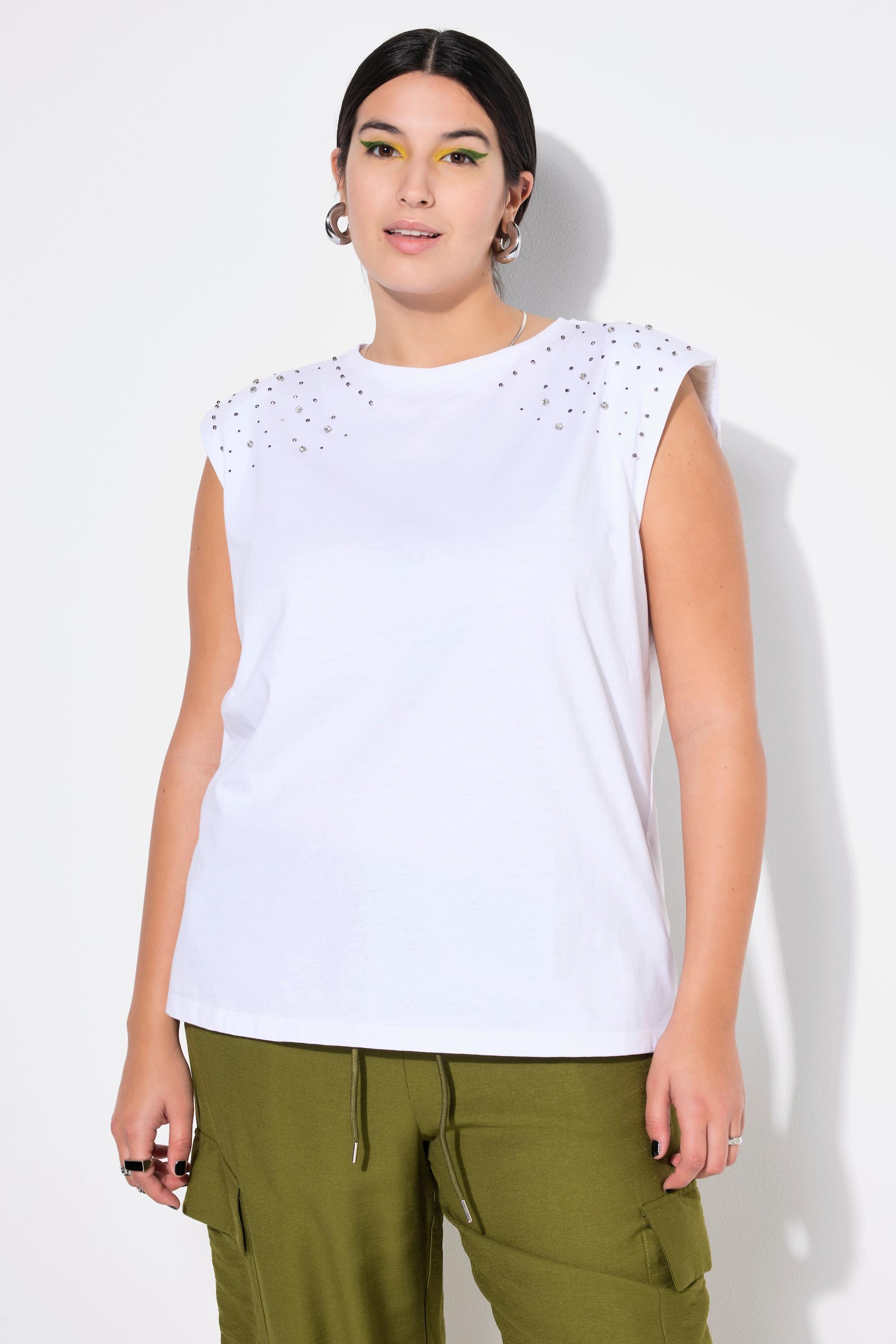 Studio Untold  Top, Oversize Shape, Schulter mit Glitzersteinchen 