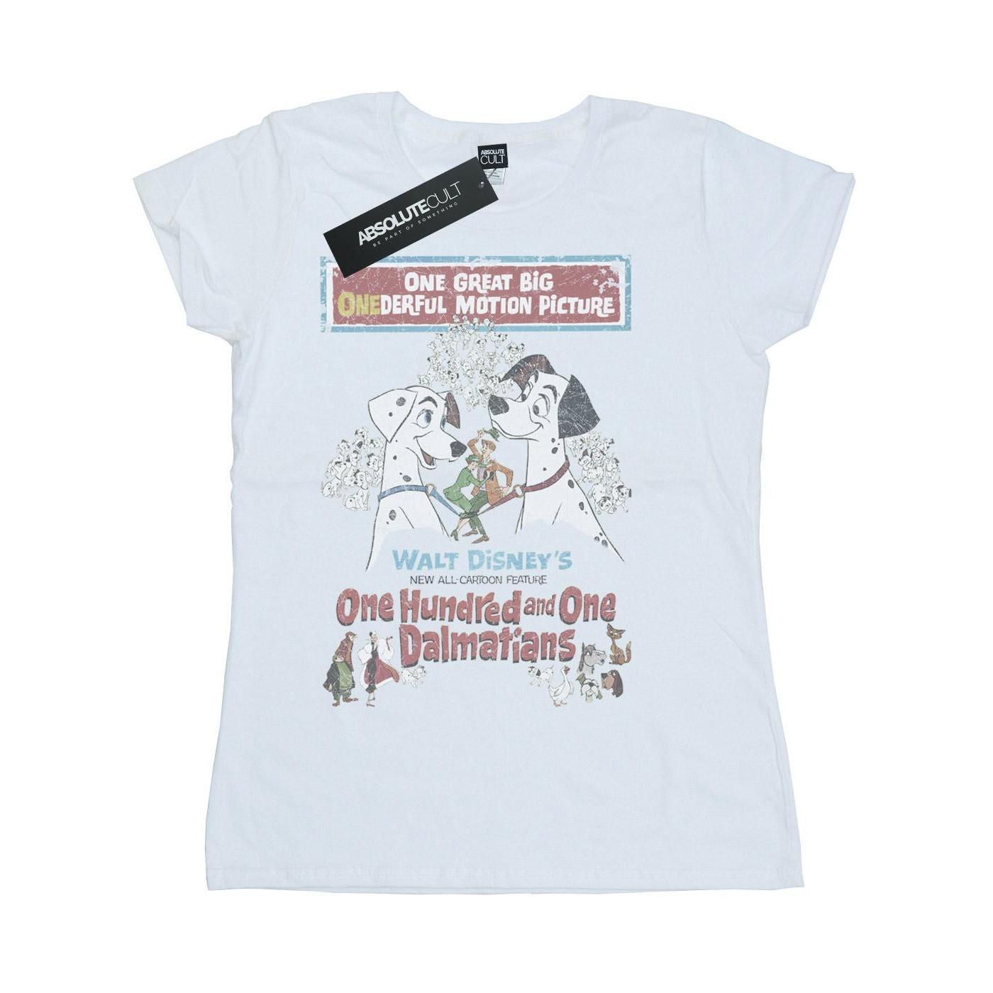 Image of 101 Dalmatians Retro Poster Tshirt Damen Weiss L