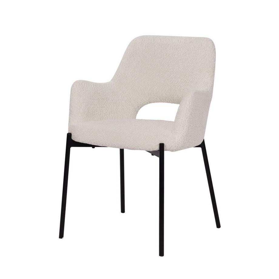 mutoni Chaise à accoudoirs Soluna blanc (set de 2)  