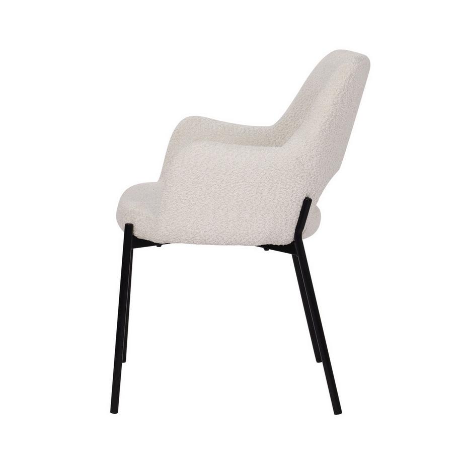 mutoni Chaise à accoudoirs Soluna blanc (set de 2)  
