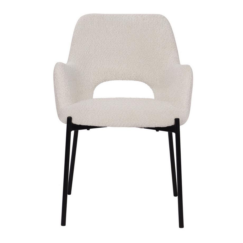 mutoni Chaise à accoudoirs Soluna blanc (set de 2)  