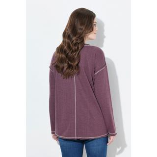 Ulla Popken Texas V-Ausschnitt Langarm Sweatshirt  