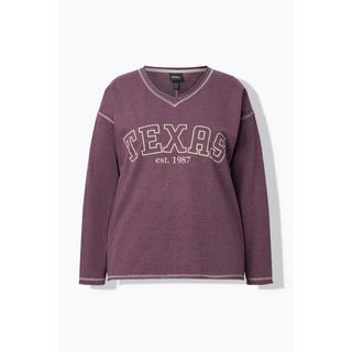 Ulla Popken Texas V-Ausschnitt Langarm Sweatshirt  