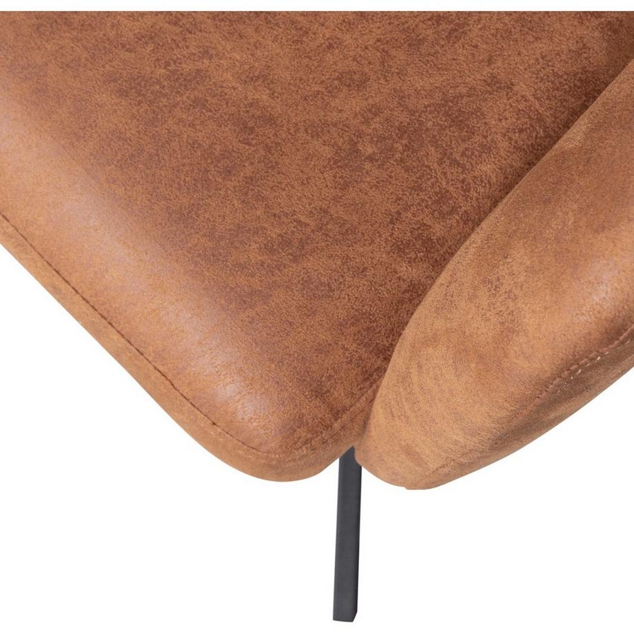 mutoni Chaise de salle à manger Fenne pivotante imitation cuir cognac  