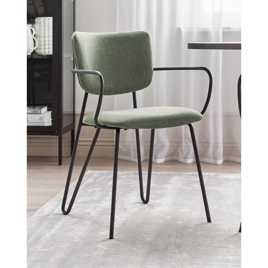 Beliani Lot de 2 chaises de salle à manger en Tissu Moderne ELKO  