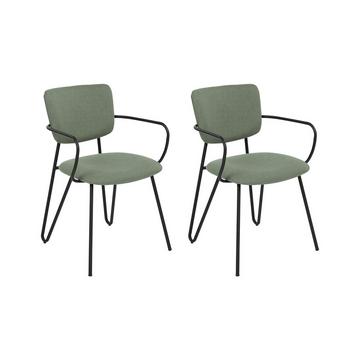 Lot de 2 chaises de salle à manger en Tissu Moderne ELKO