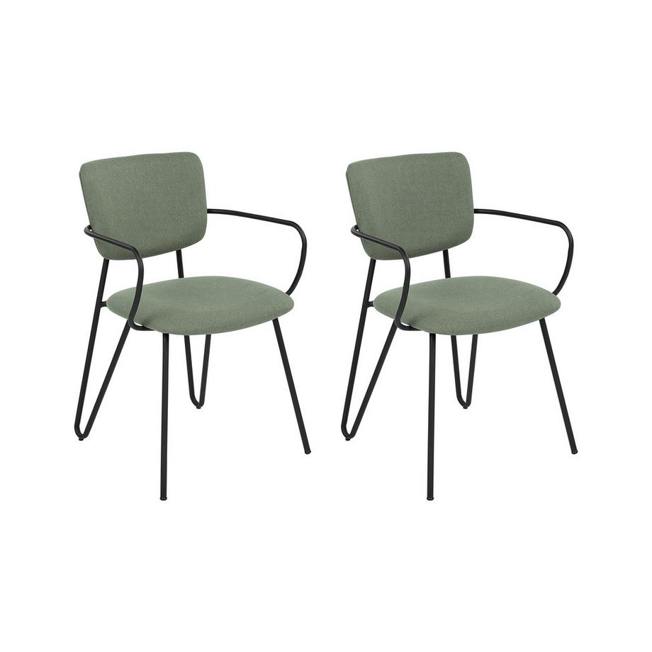 Beliani Lot de 2 chaises de salle à manger en Tissu Moderne ELKO  
