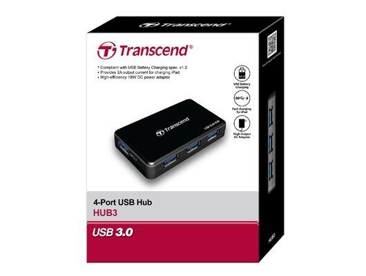 Transcend  TRANSCEND USB 3.0 4-Port Hub black TS-HUB3K 