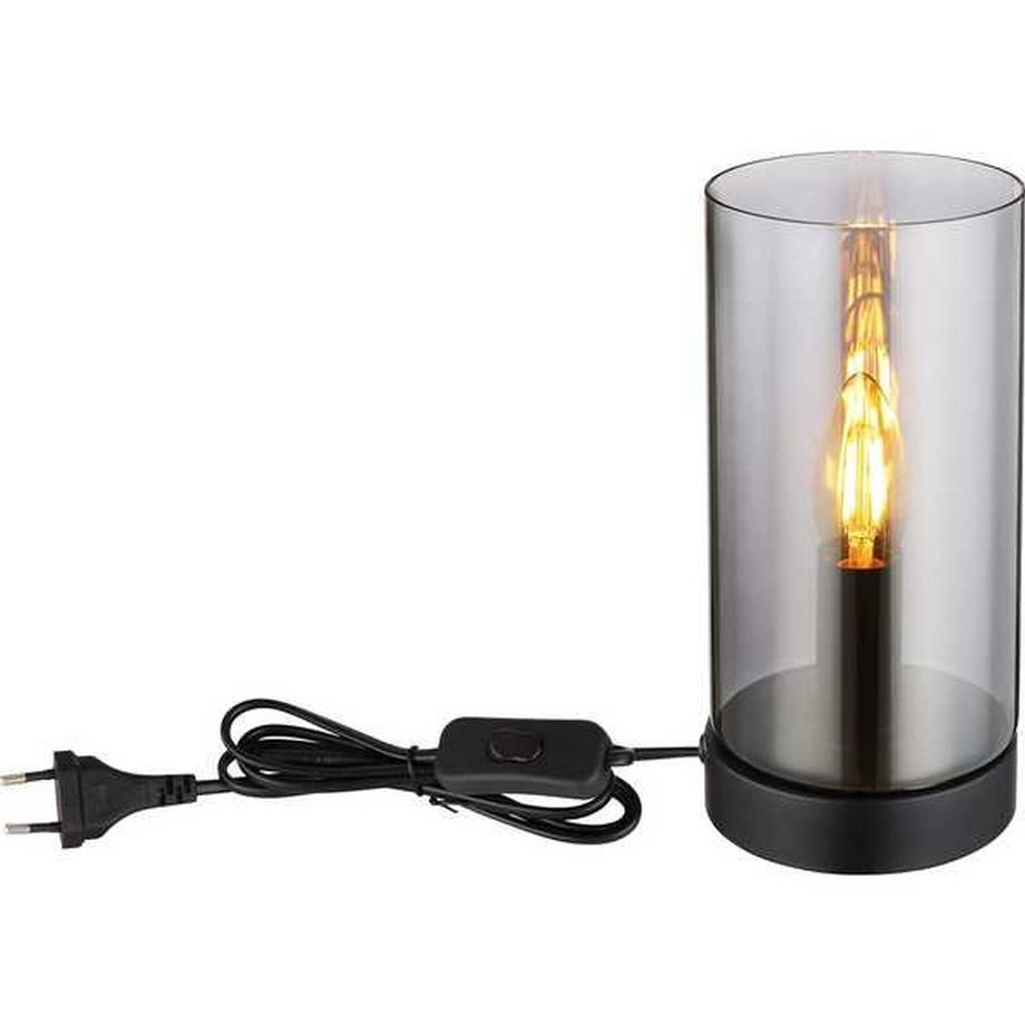 mutoni Lampe à poser Reefton métal noir mat 1xE14  