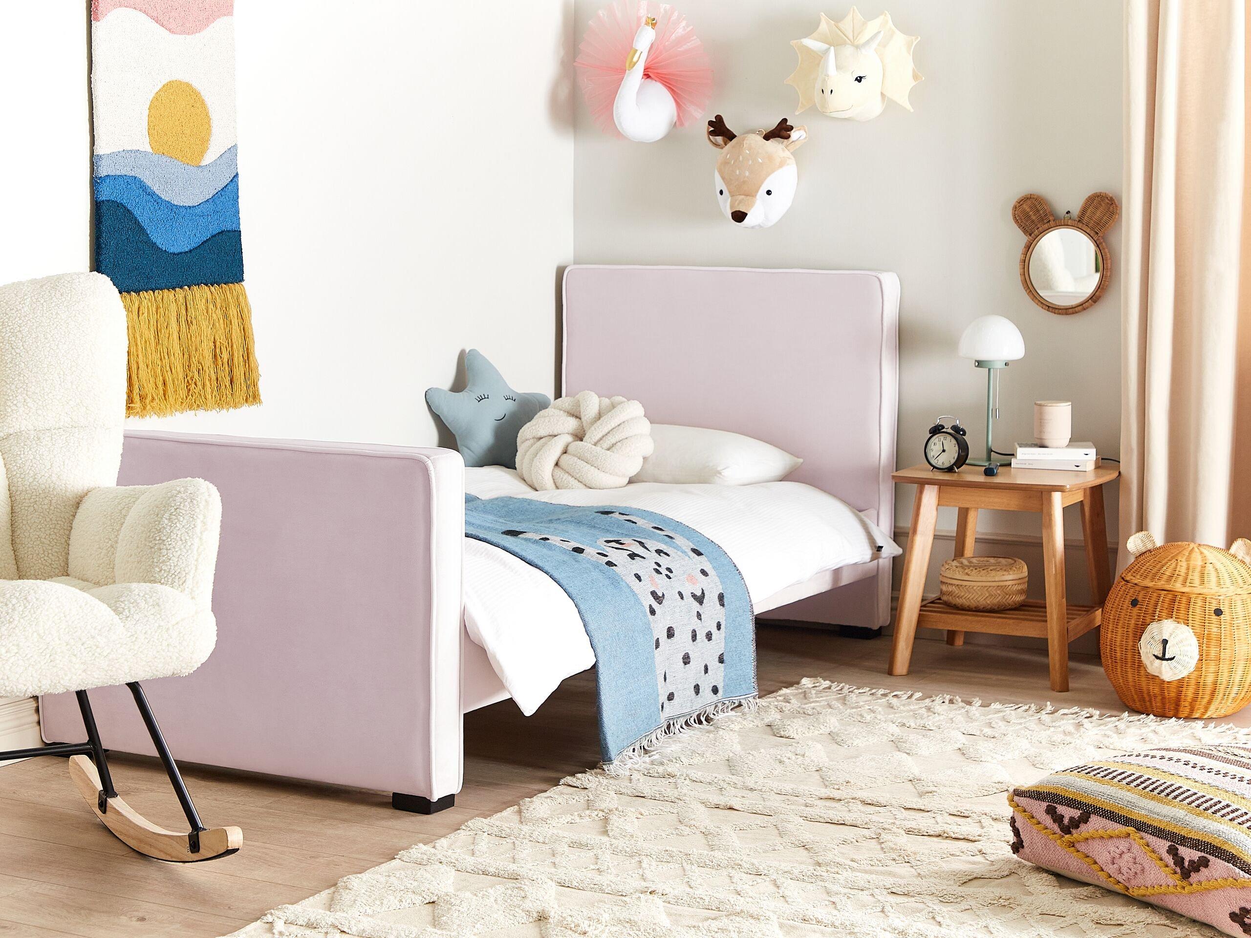 Beliani Bett mit Lattenrost aus Samtstoff Modern TEENIE  