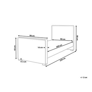 Beliani Letto con rete a doghe en Velluto Moderno TEENIE  
