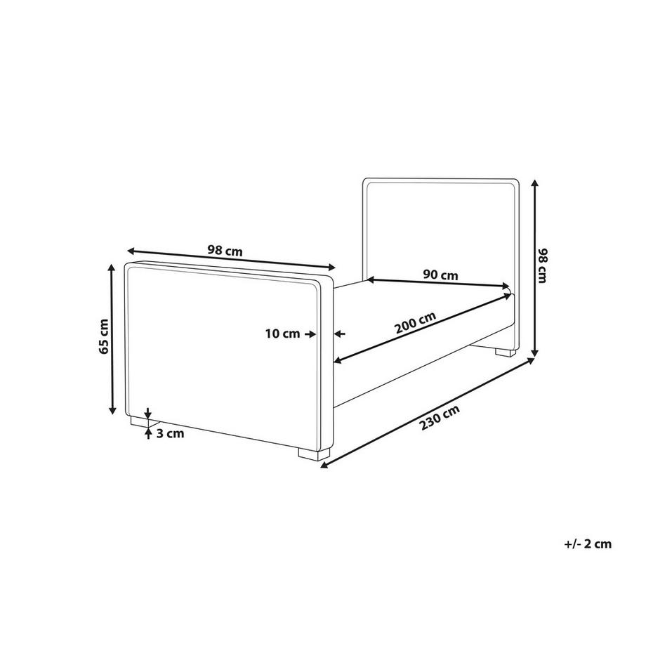 Beliani Lit d'enfant en Velours Moderne TEENIE  