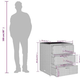 VidaXL Armoire de rangement de jardin rotin synthétique  