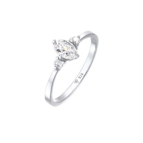 Elli  Bague Zirkonia Oval Verlobung 925 Silber 