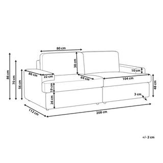 Beliani 3 Sitzer Sofa aus Polyester Klassisch ALLA  