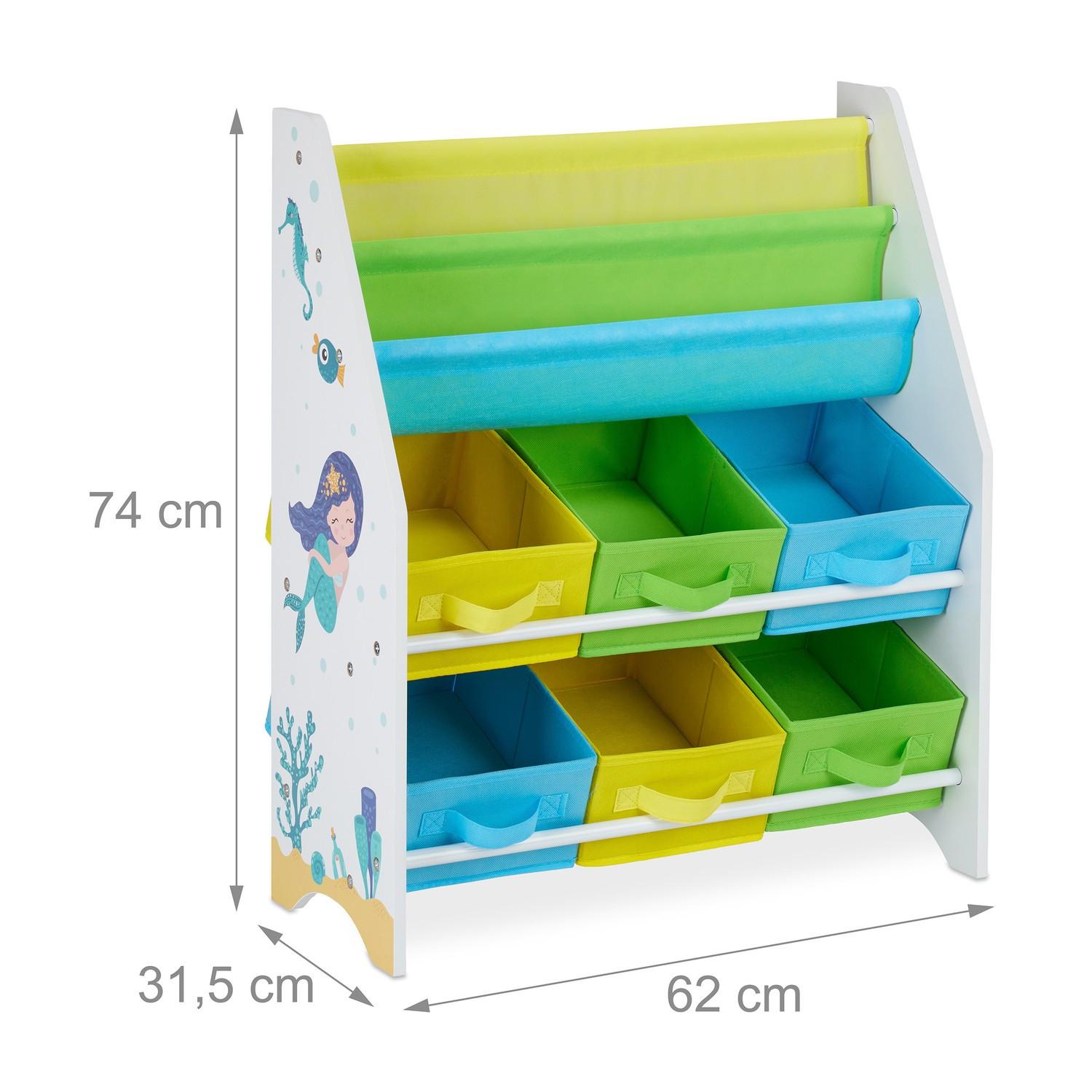 B2X Kinderregal mit 6 Schubladen & 2 Hängefächer  