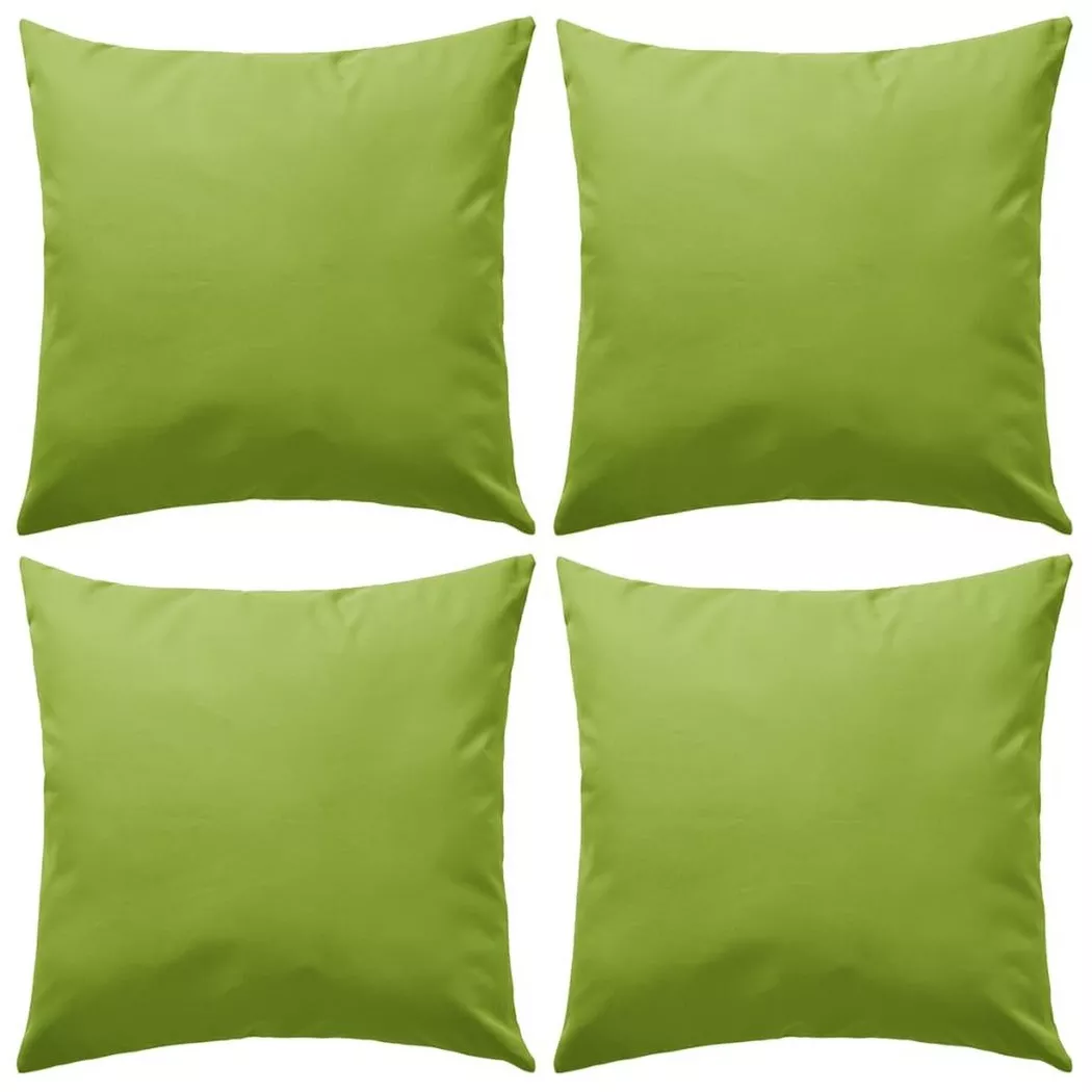 vidaXL Oreiller d'extérieur lot de 4 45 x 45 cm Vert pomme