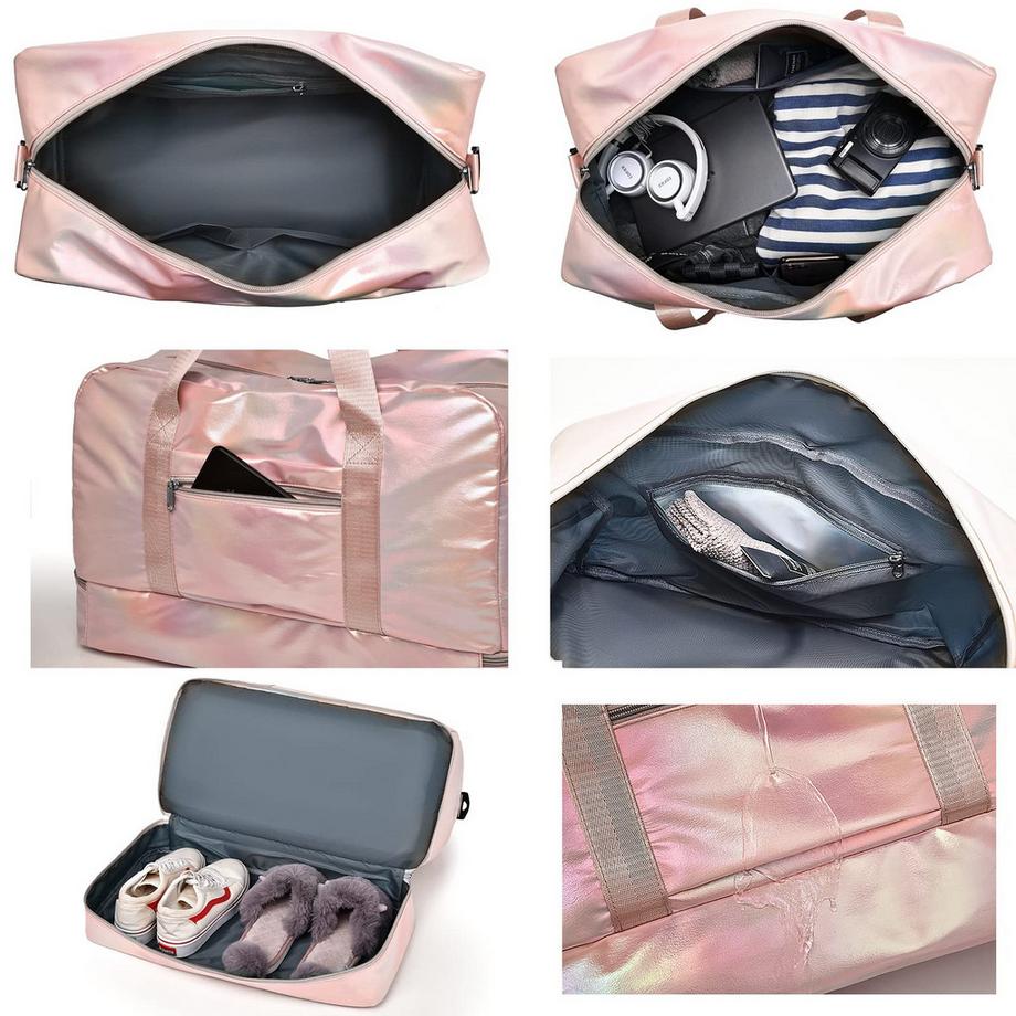Only-bags.store Glitzer Sporttasche mit Schuhfach  