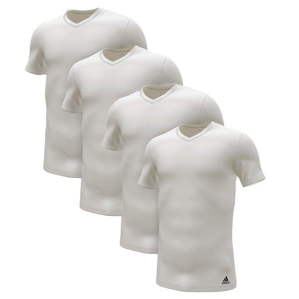 Image of adidas 4er Pack Active Flex Cotton 3 Stripes - Unterhemd Shirt Kurzarm Herren Weiss S