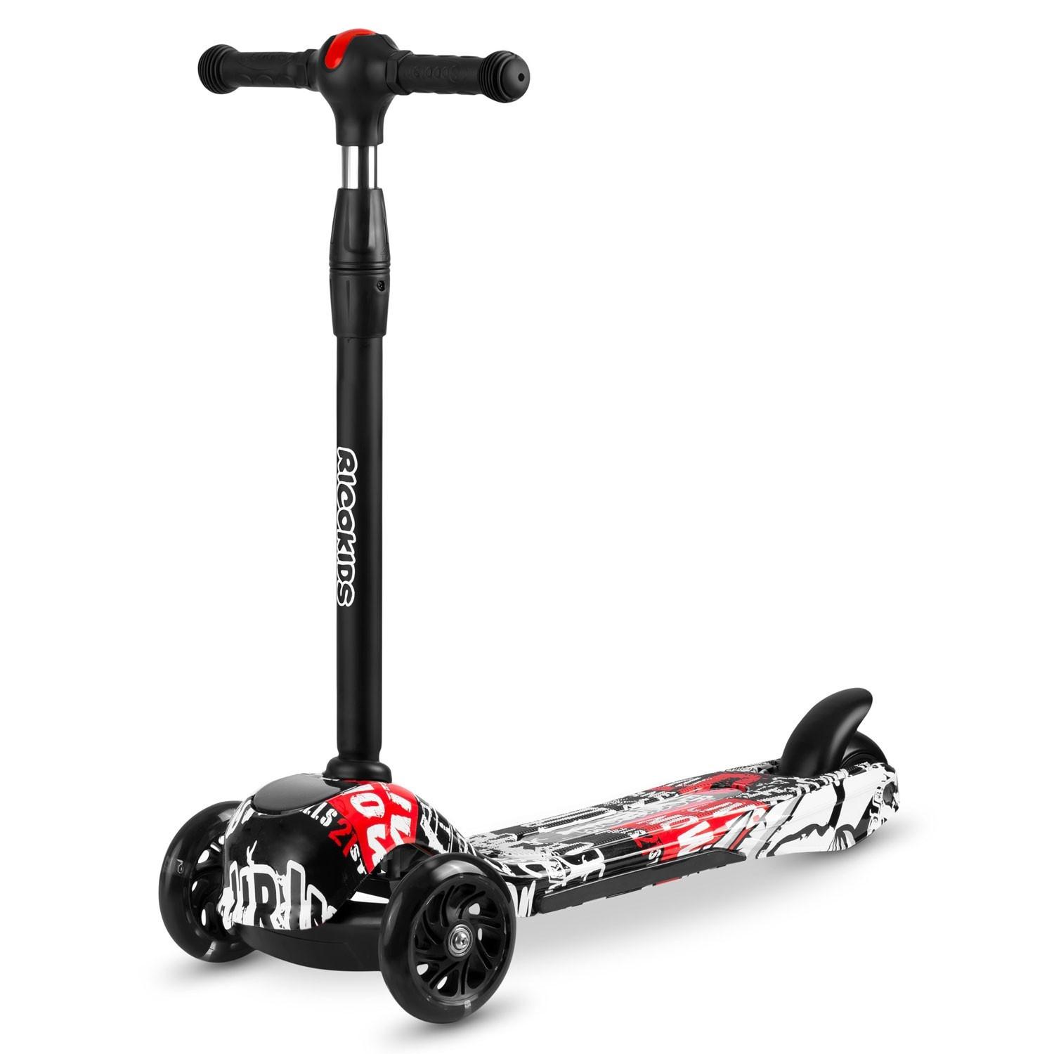 B2X  Dreirädriger Roller Ricokids Piko – mit-rotem Muster 