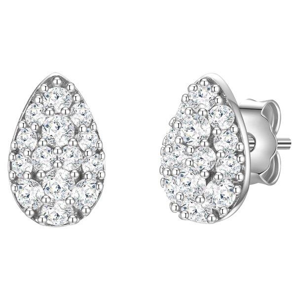 Image of Ohrstecker Tropfen Damen Silber 8mm